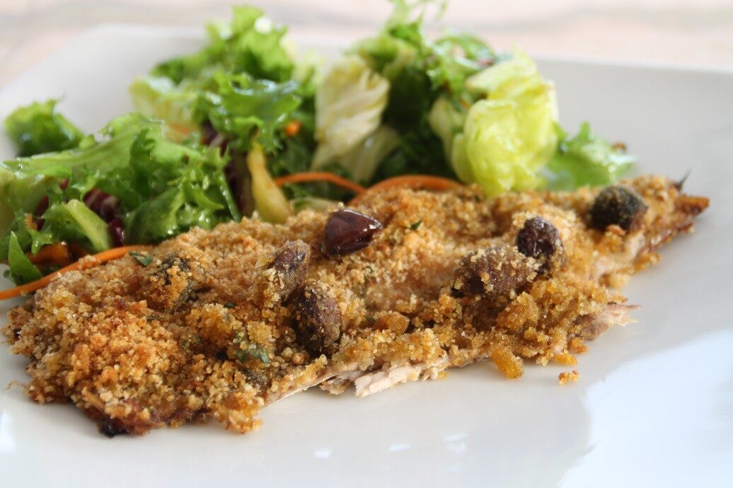 Filetto di sgombro gratinato