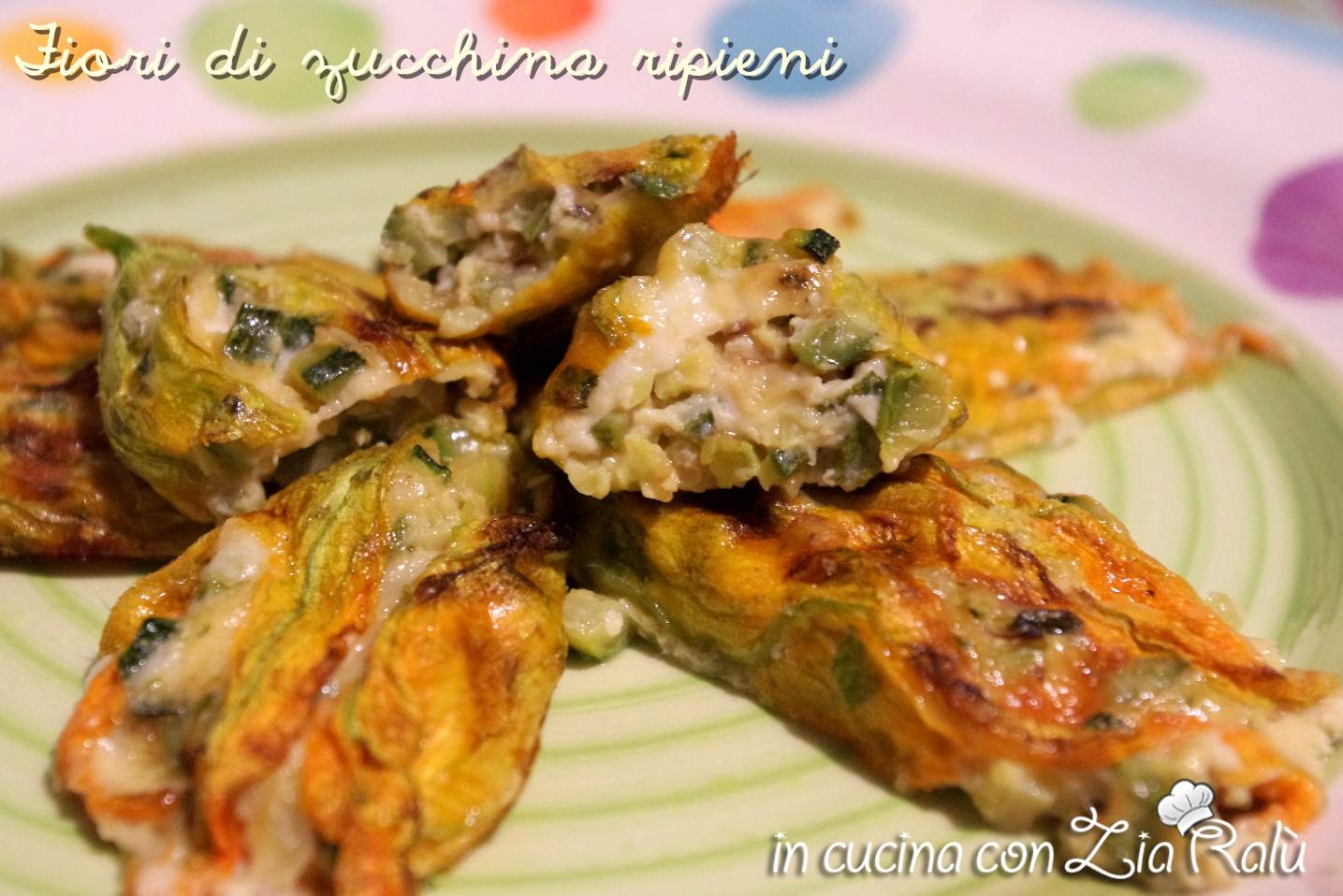 Fiori di zucca ripieni al forno