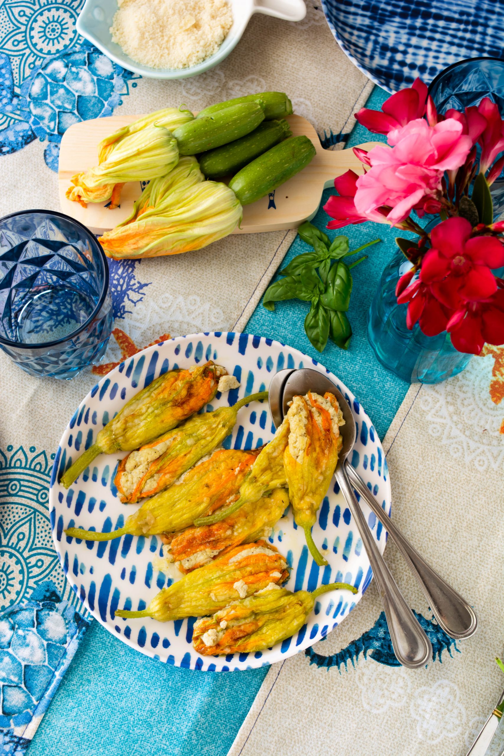 Fiori di zucca ripieni
