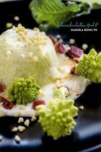 Flan di broccolo romano e fonduta
