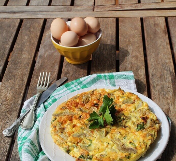 Frittata con carciofi e ricotta
