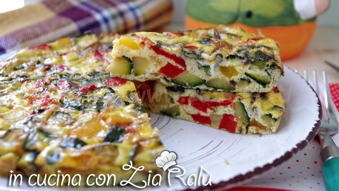 Frittata con peperoni e zucchine
