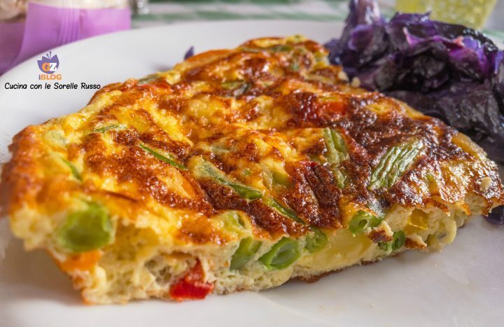 Frittata di verdure con cavolo rosso