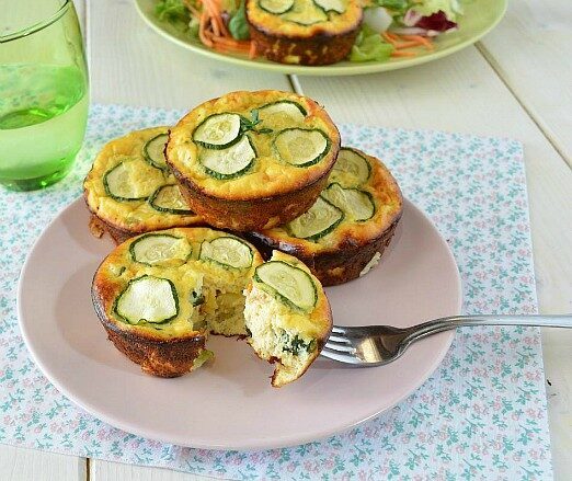 Frittatine al forno con zucchine e fiori di zucca