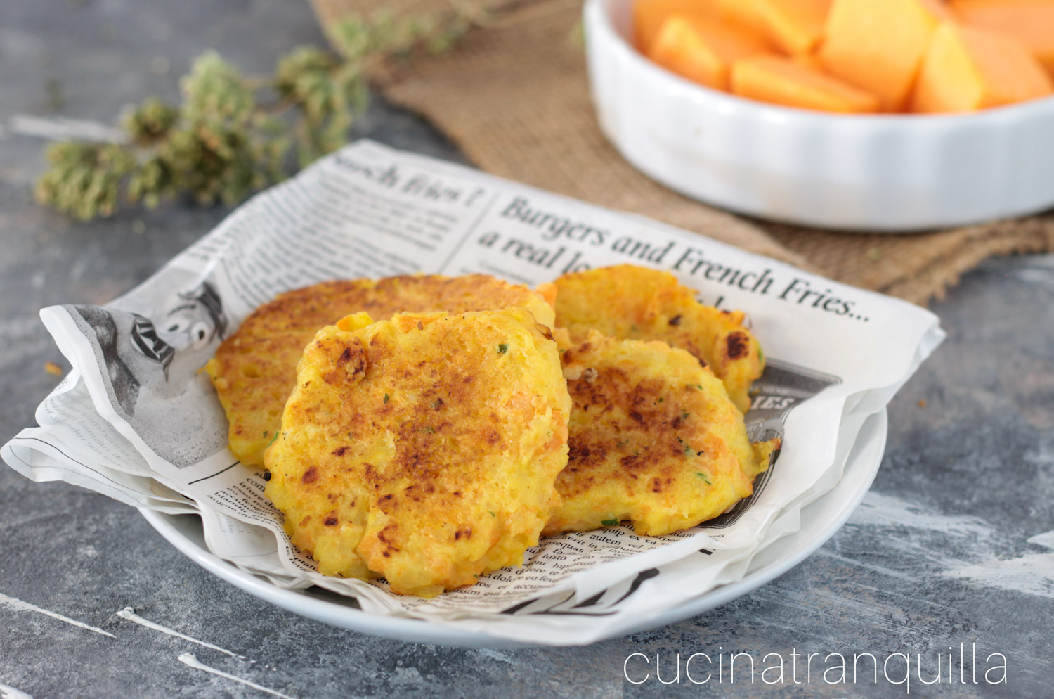 Frittelle di zucca e patate in padella