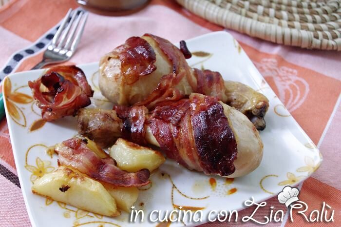 Fusi di pollo salvia e bacon al forno
