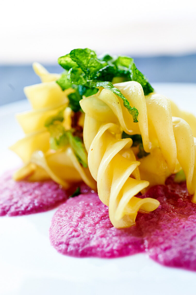 Fusilli al cavolo rosso e verza
