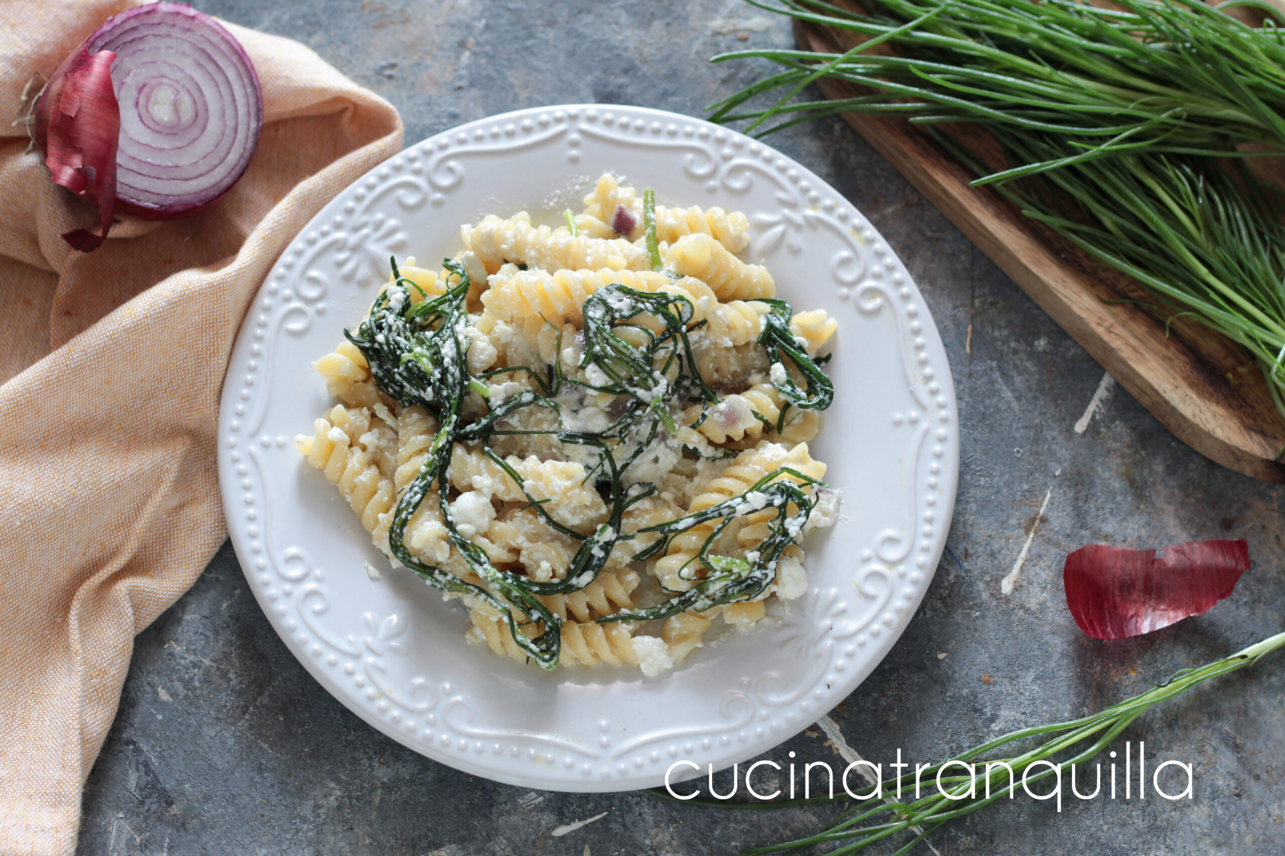 Fusilli con ricotta e agretti