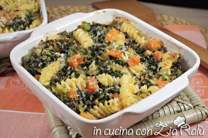 Fusilli gratinati verza e zucca light