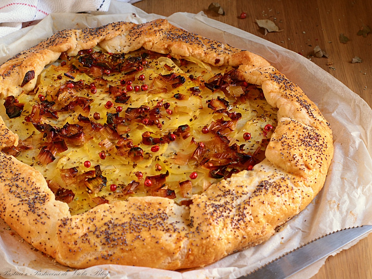 Galette salata con patate e porri