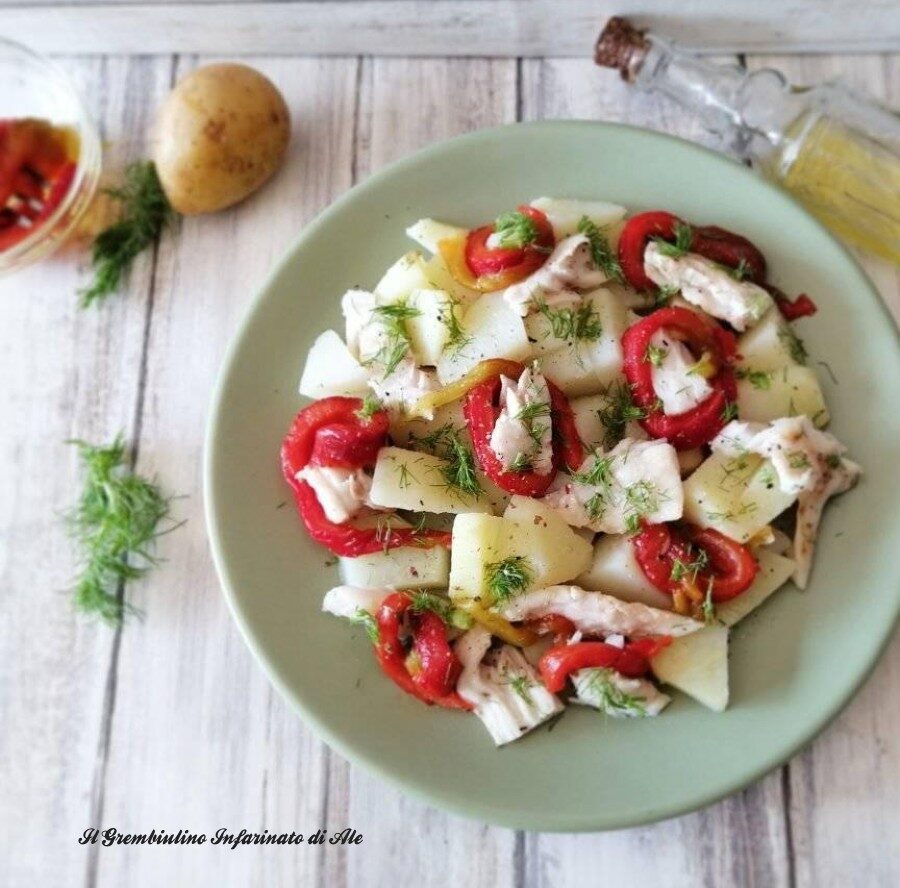 Gallinella di mare con peperoni e patate