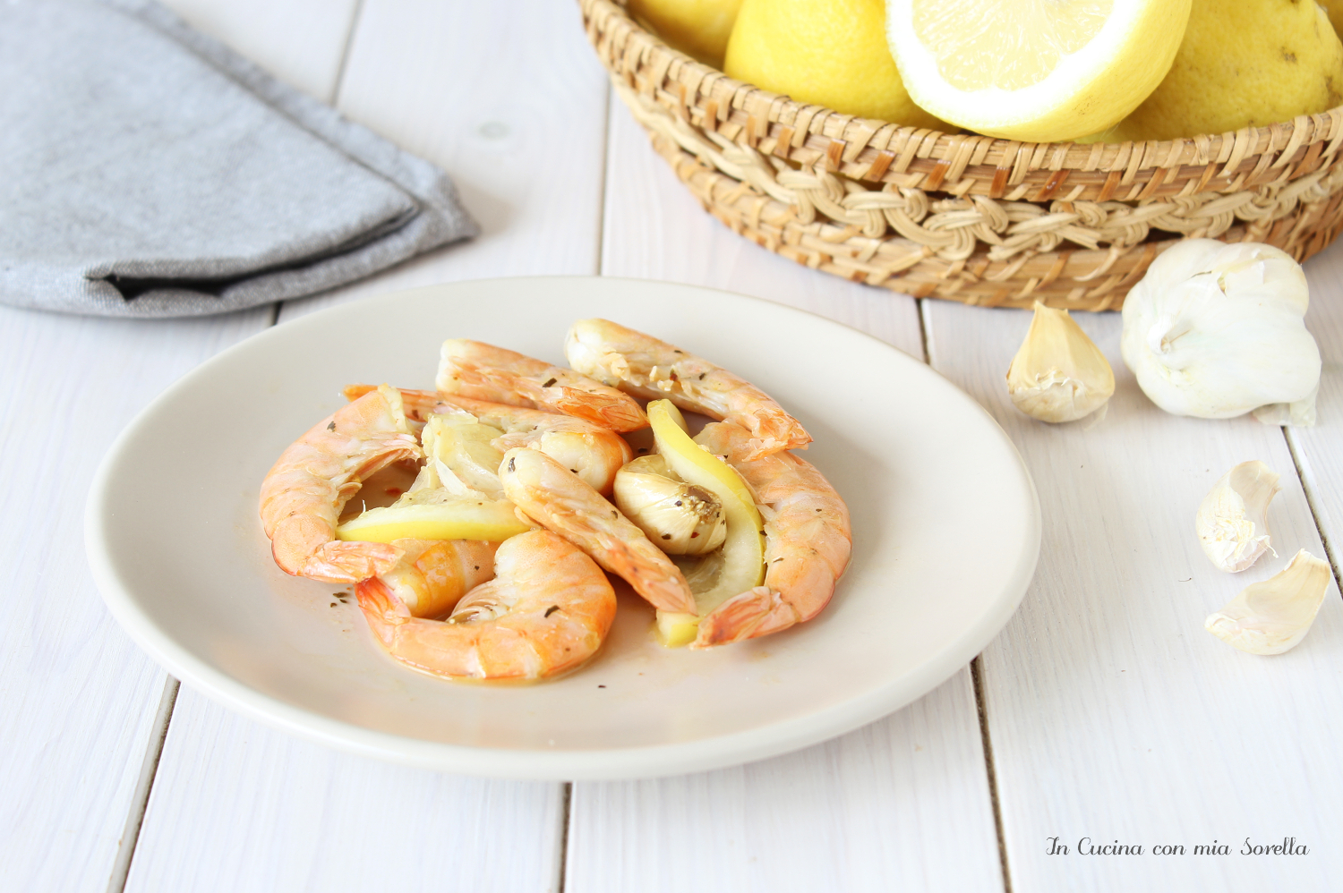 Gamberi al limone in padella