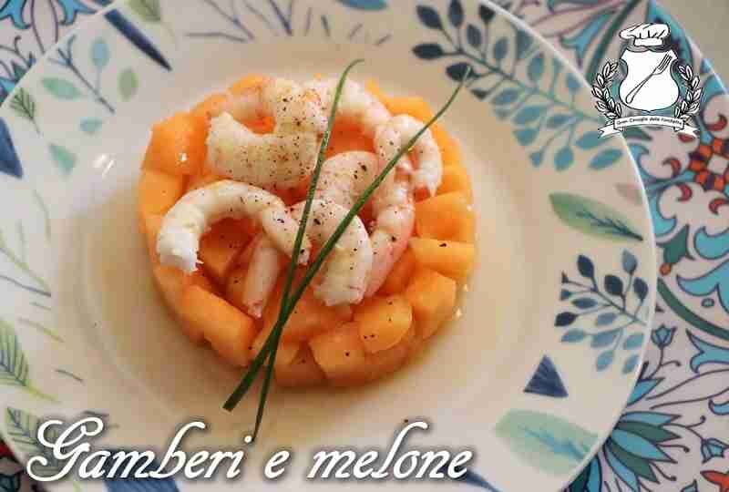 Gamberi e melone