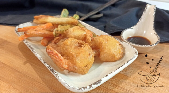 Gamberi e verdure  in tempura senza glutine
