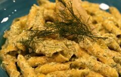 Garganelli al pesto di limone da cucina con ale