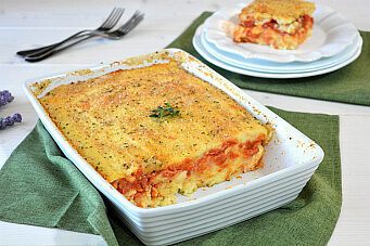 Gateau di patate con sugo di pomodoro e provola