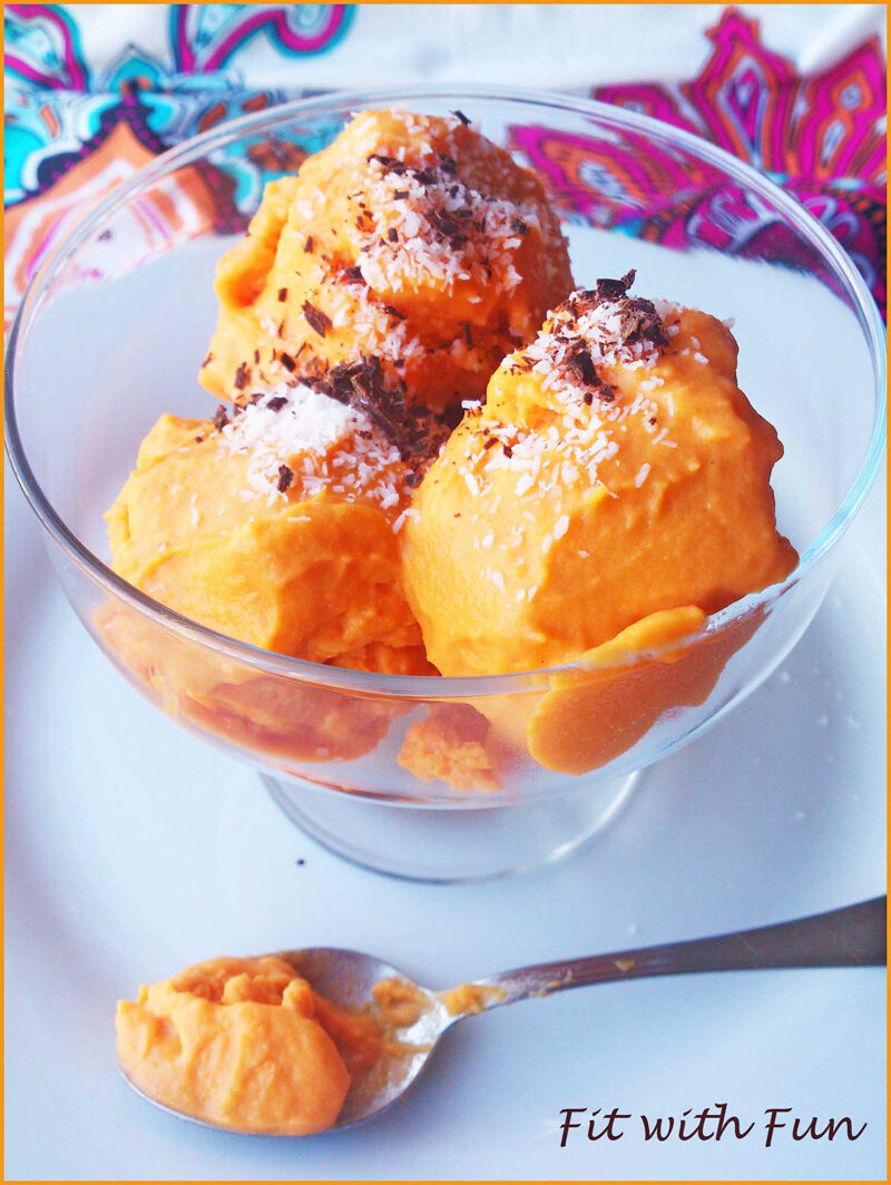 Gelato di patate dolci e latte di cocco