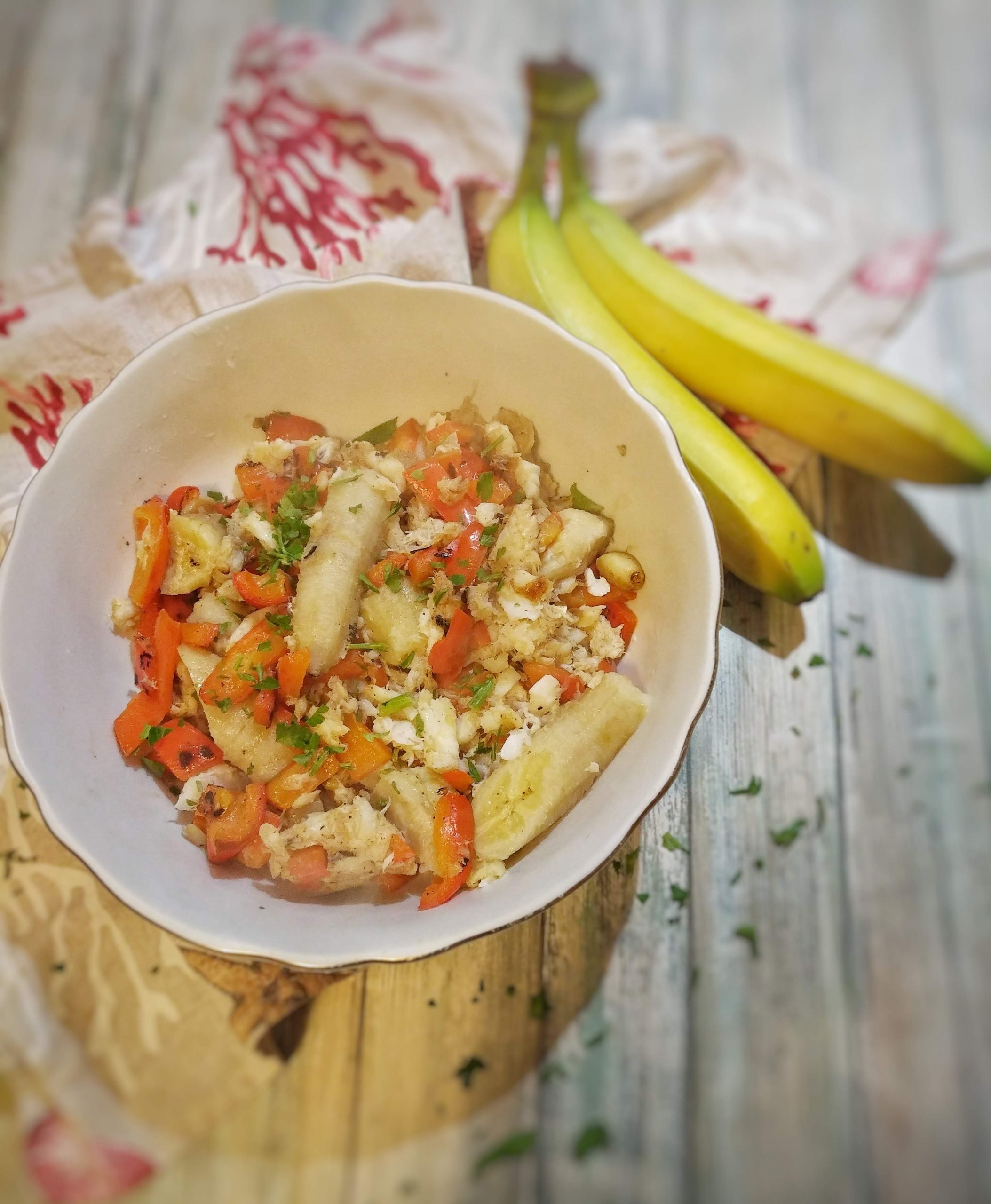 Green fig and saltfish (saint lucia)