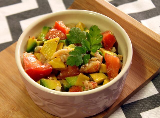 Insalata di guacamole e astice