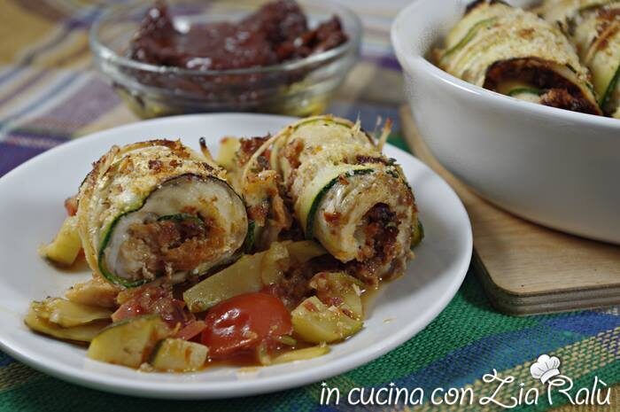Involtini di branzino e zucchine gratinati