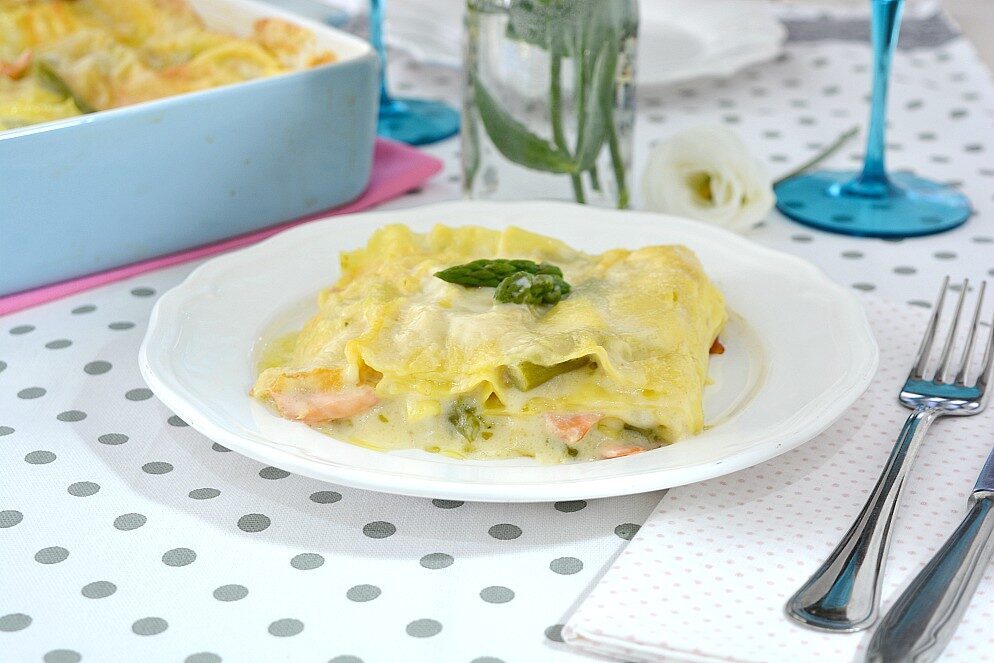 Lasagne agli asparagi e salmone