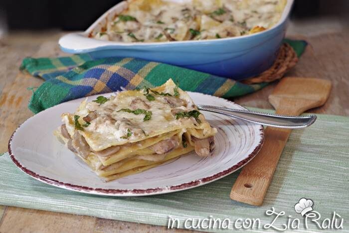 Lasagne ai funghi light senza burro