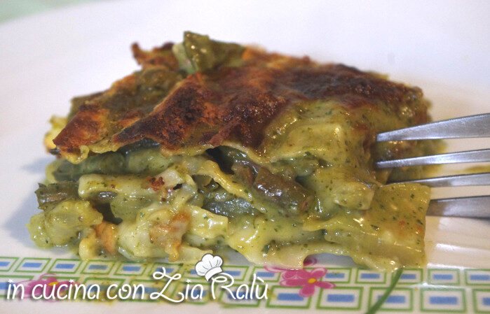 Lasagne bianche fagiolini pesto e patate