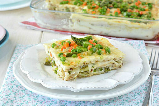 Lasagne primavera di pane azzimo
