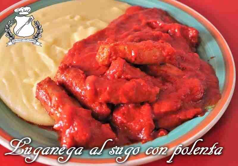 Luganega al sugo con polenta