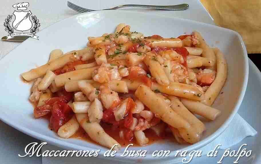 Maccarrones de busa con ragu di polpo