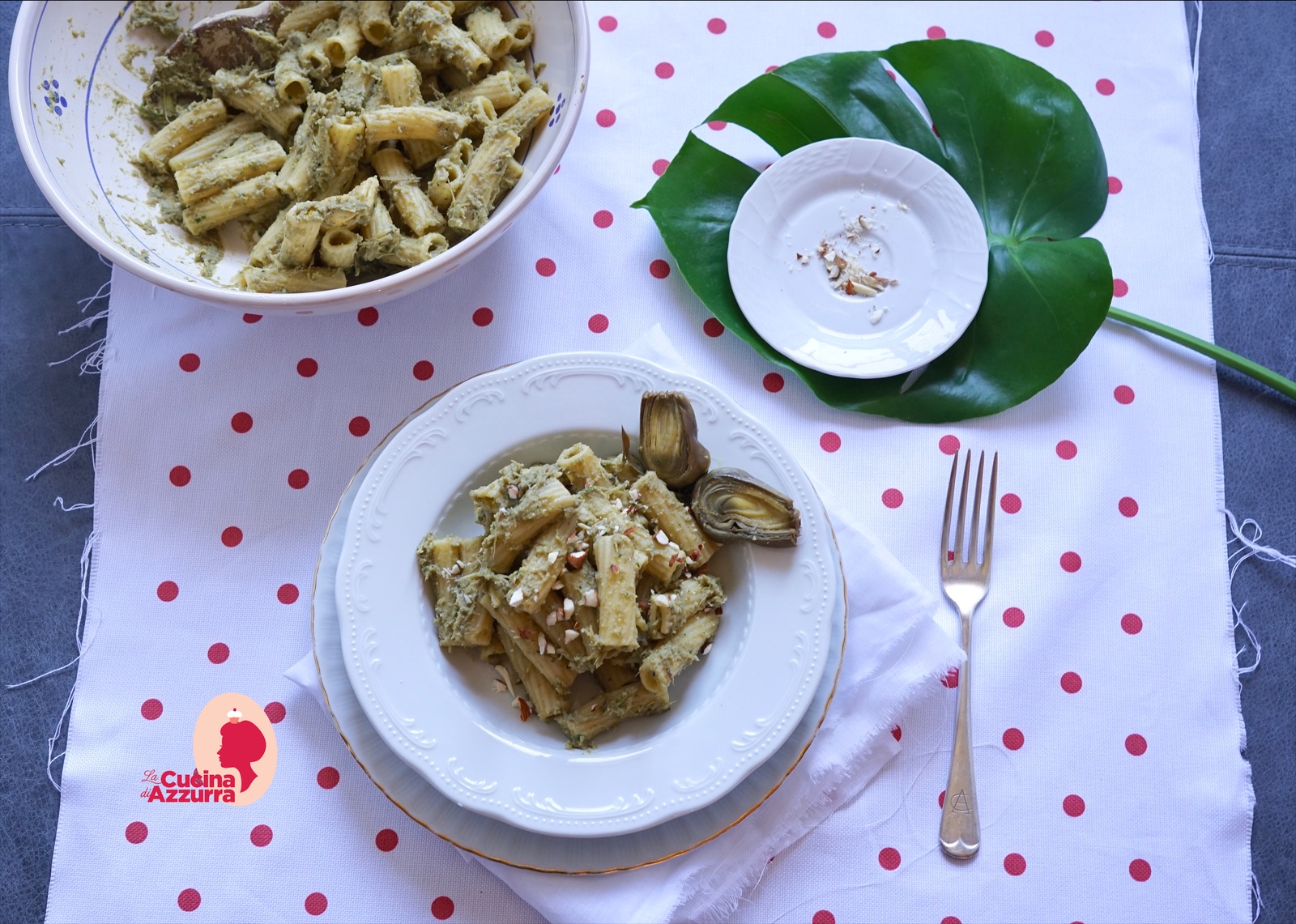 Maccheroncini con crema di carciofi e pecorino
