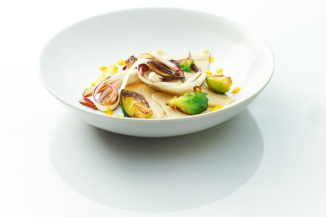 Maltagliati con cavoletti e radicchio