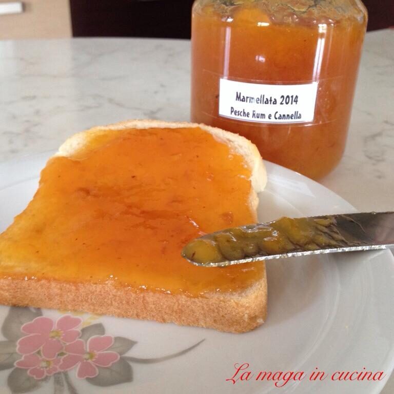 Marmellata pesche rum e cannella