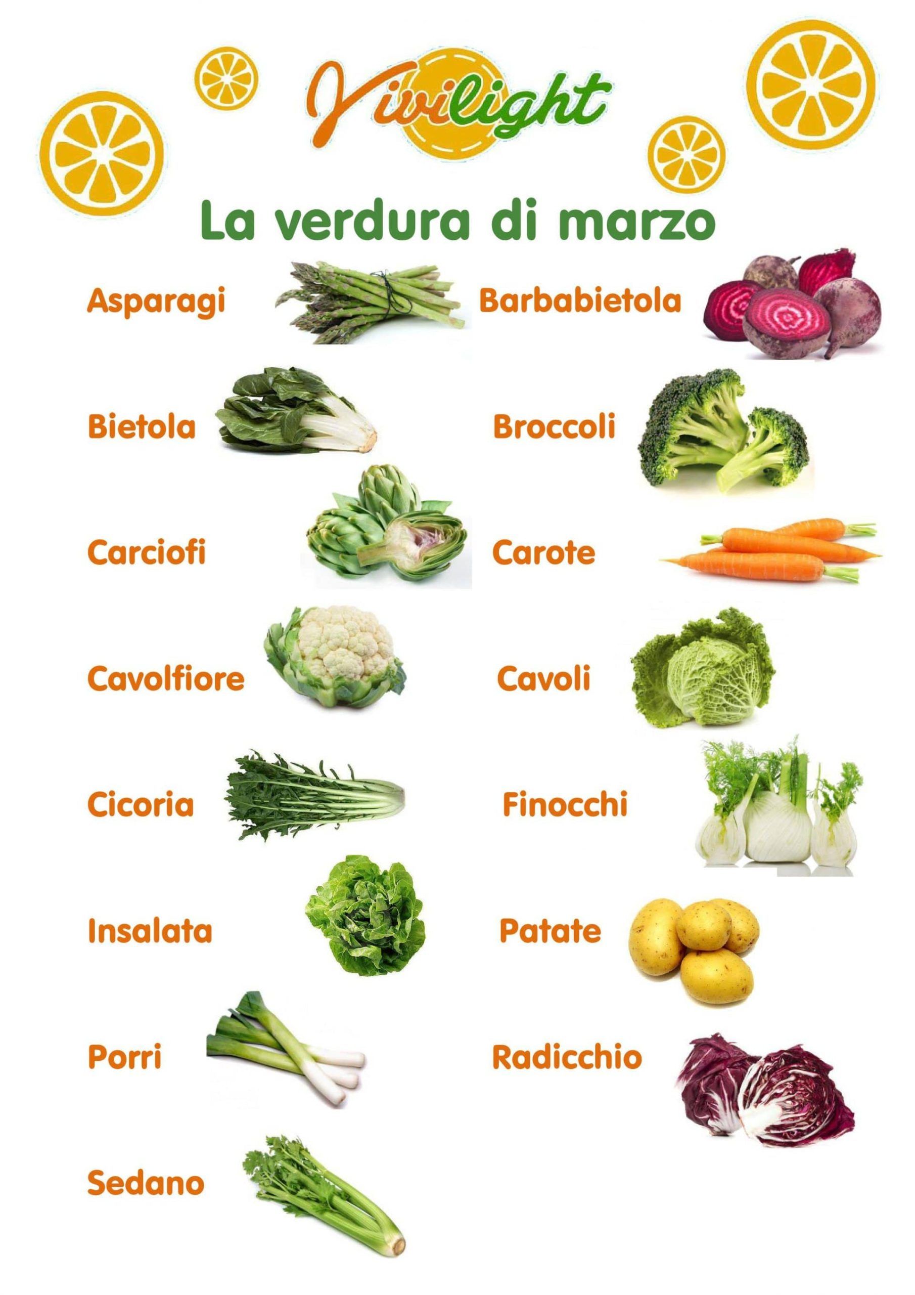 Marzo le verdure e la frutta di questo mese di transizione