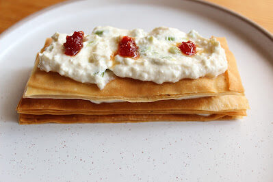 Millefoglie  di pasta fillo salata