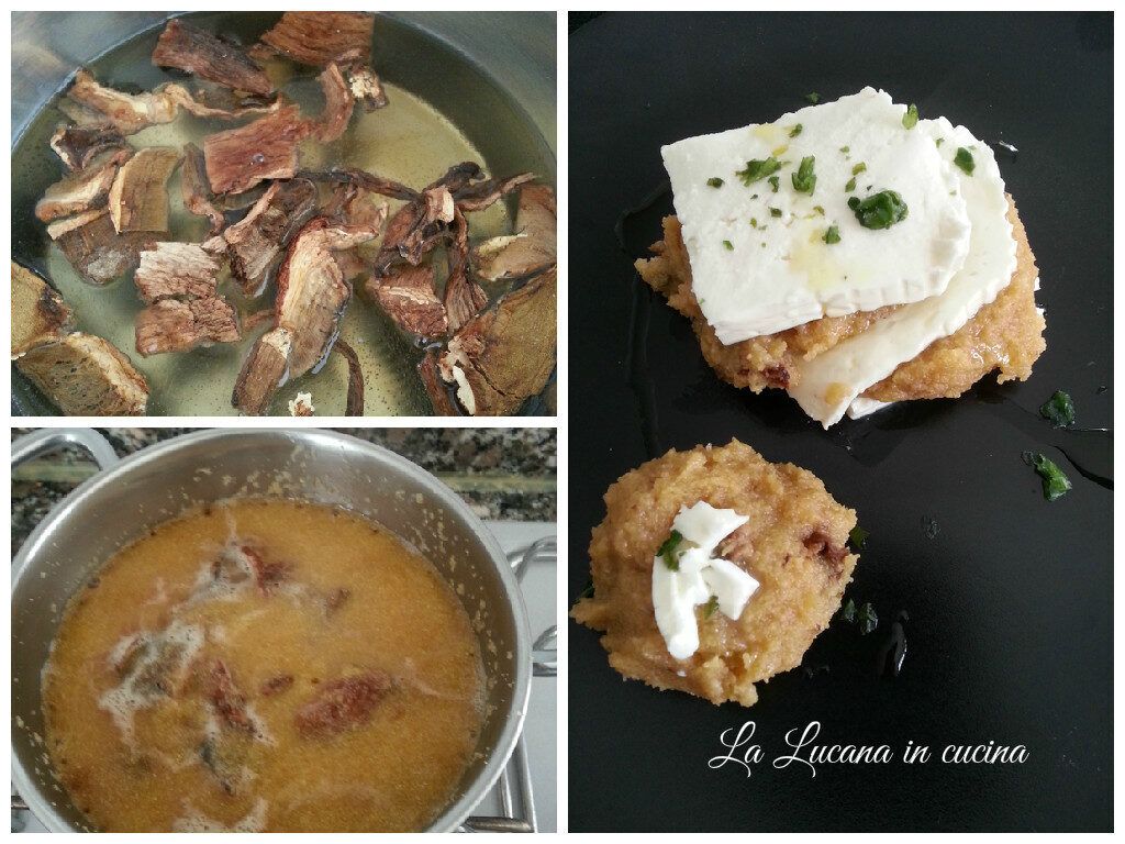 Millefoglie di polenta ai porcini