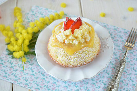 Mini chiffon cake mimosa con lemon curd