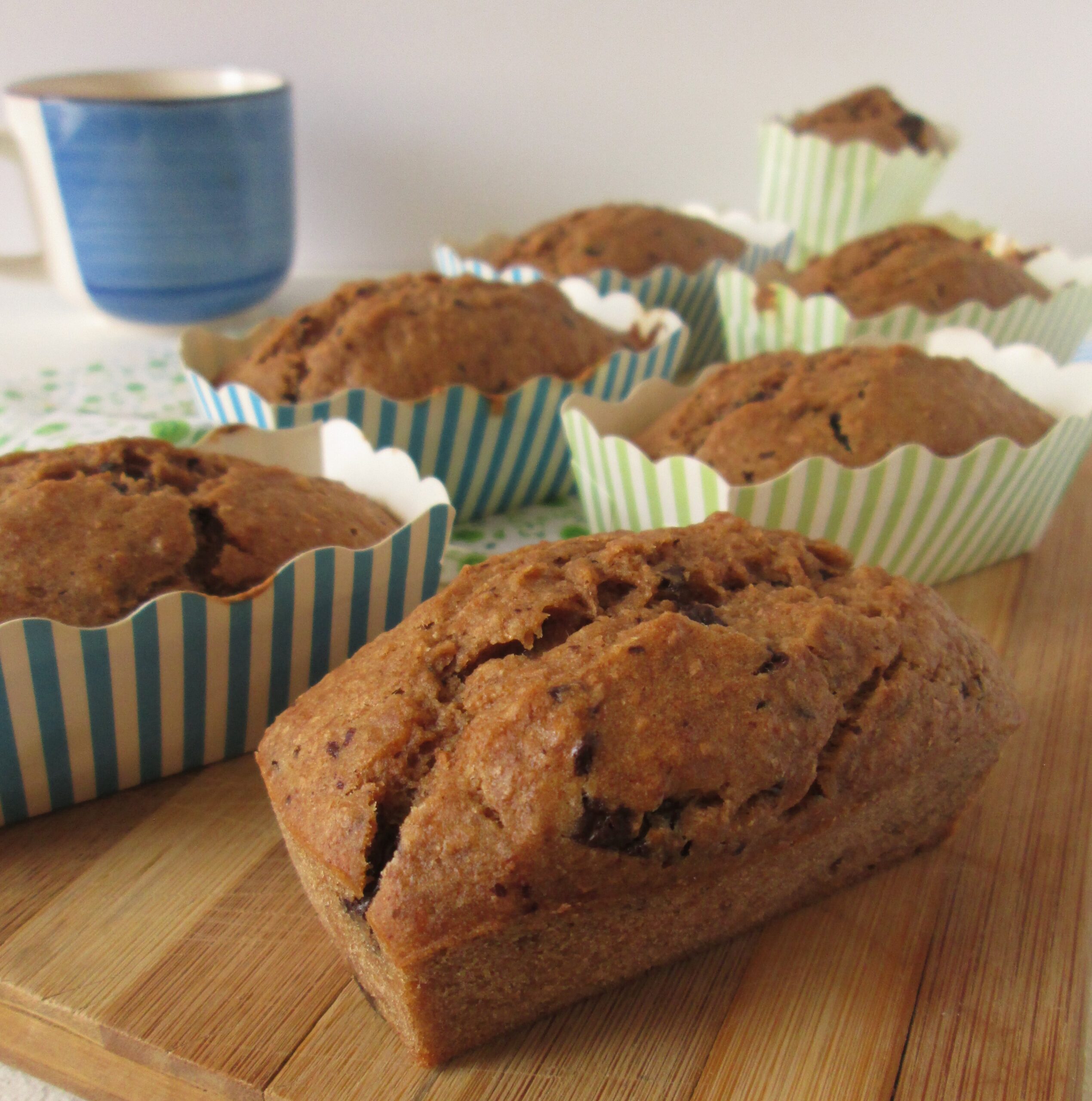 Mini plumcake integrali banana e cioccolato