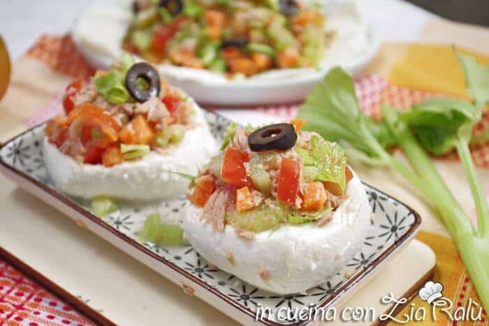 Mozzarelle ripiene di tonno e verdure estive