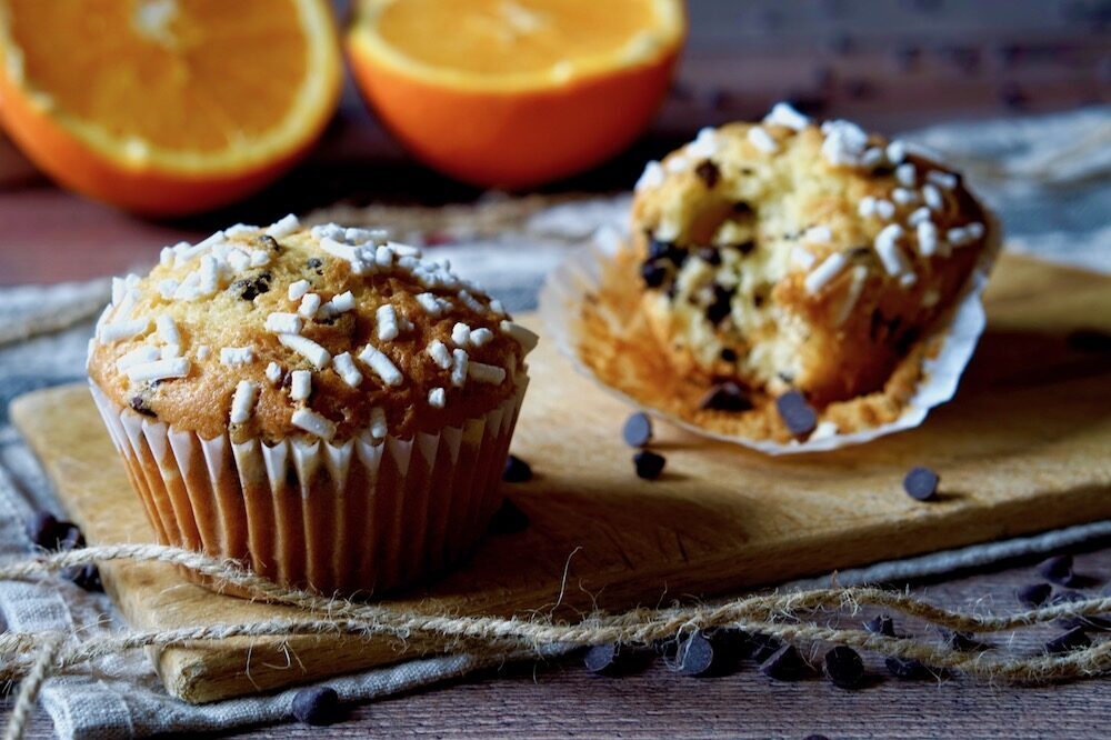 Muffin al cioccolato e arance