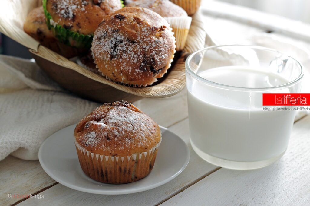 Muffin alla banana e cioccolato fondente