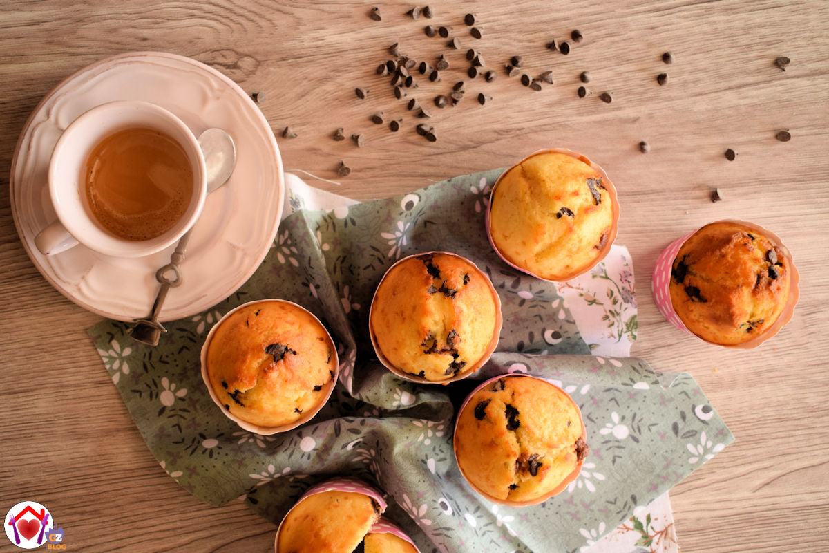 Muffin alla ricotta con gocce di cioccolato