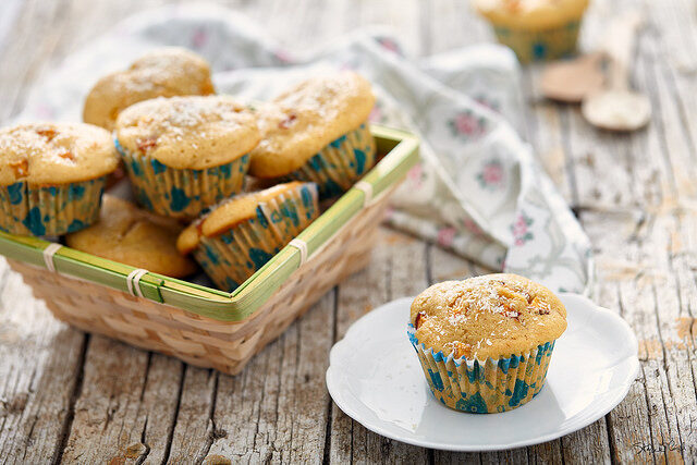 Muffin pesca e cocco