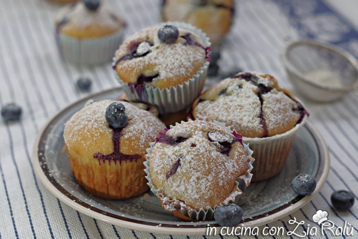 Muffins ai mirtilli senza lattosio