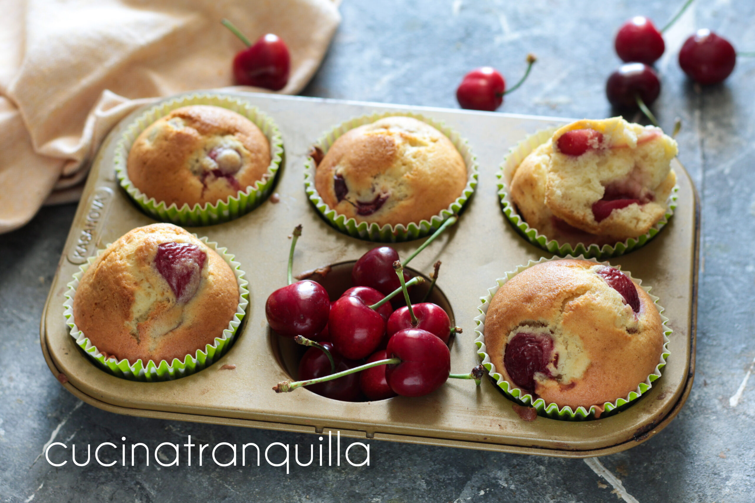 Muffins alle ciliegie soffici e golosi