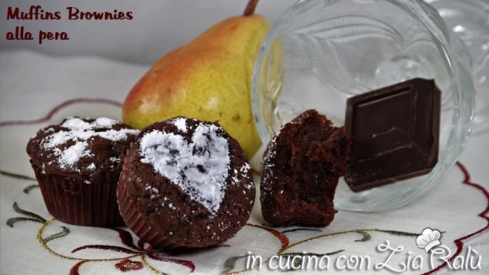Muffins brownies con le pere