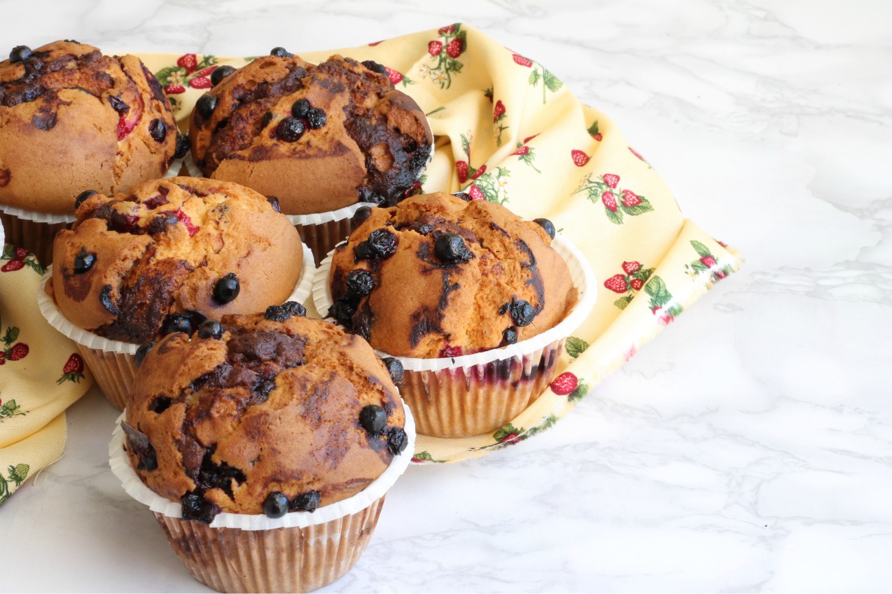 Muffins frutti rossi e nutella