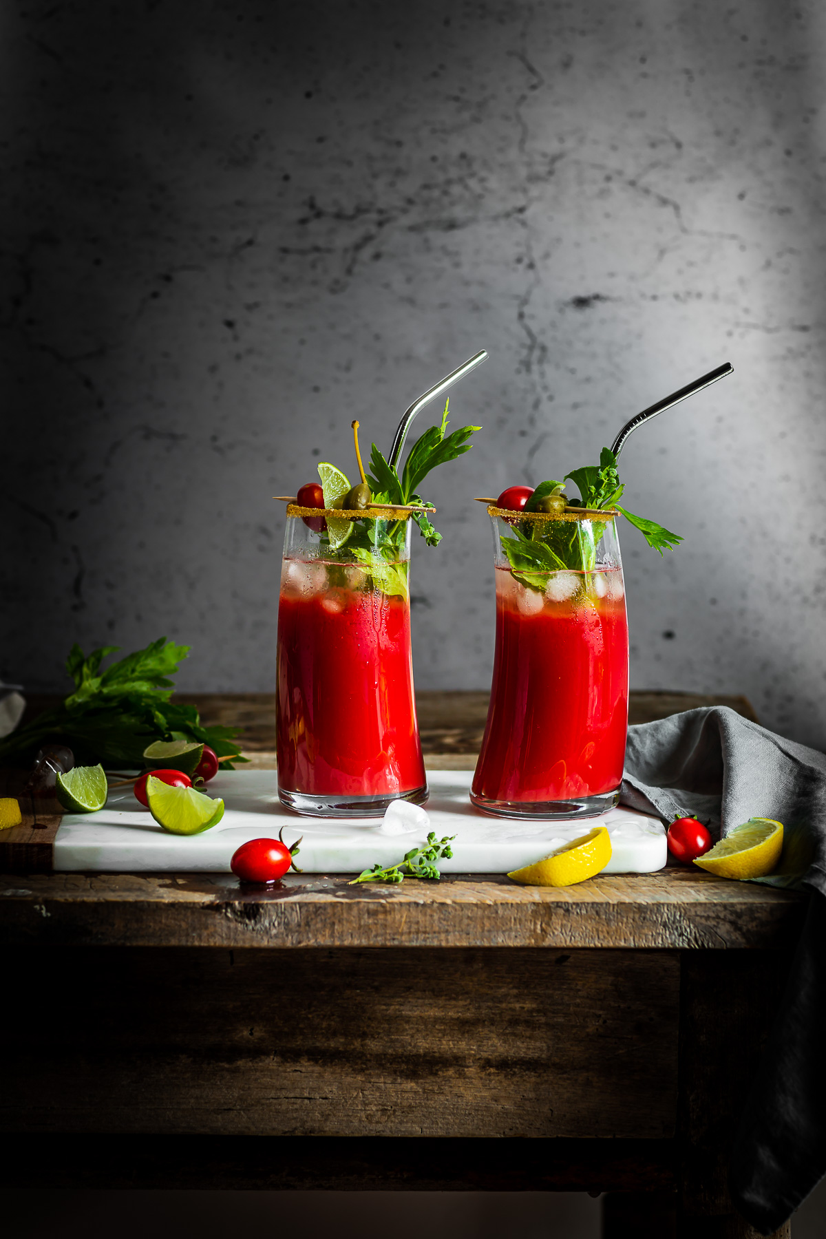 Non-alcoholic bloody mary | water kefir virgin mary mocktail