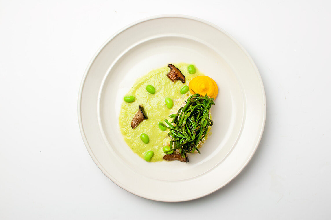 Orzo, carote, funghi e bruscandoli