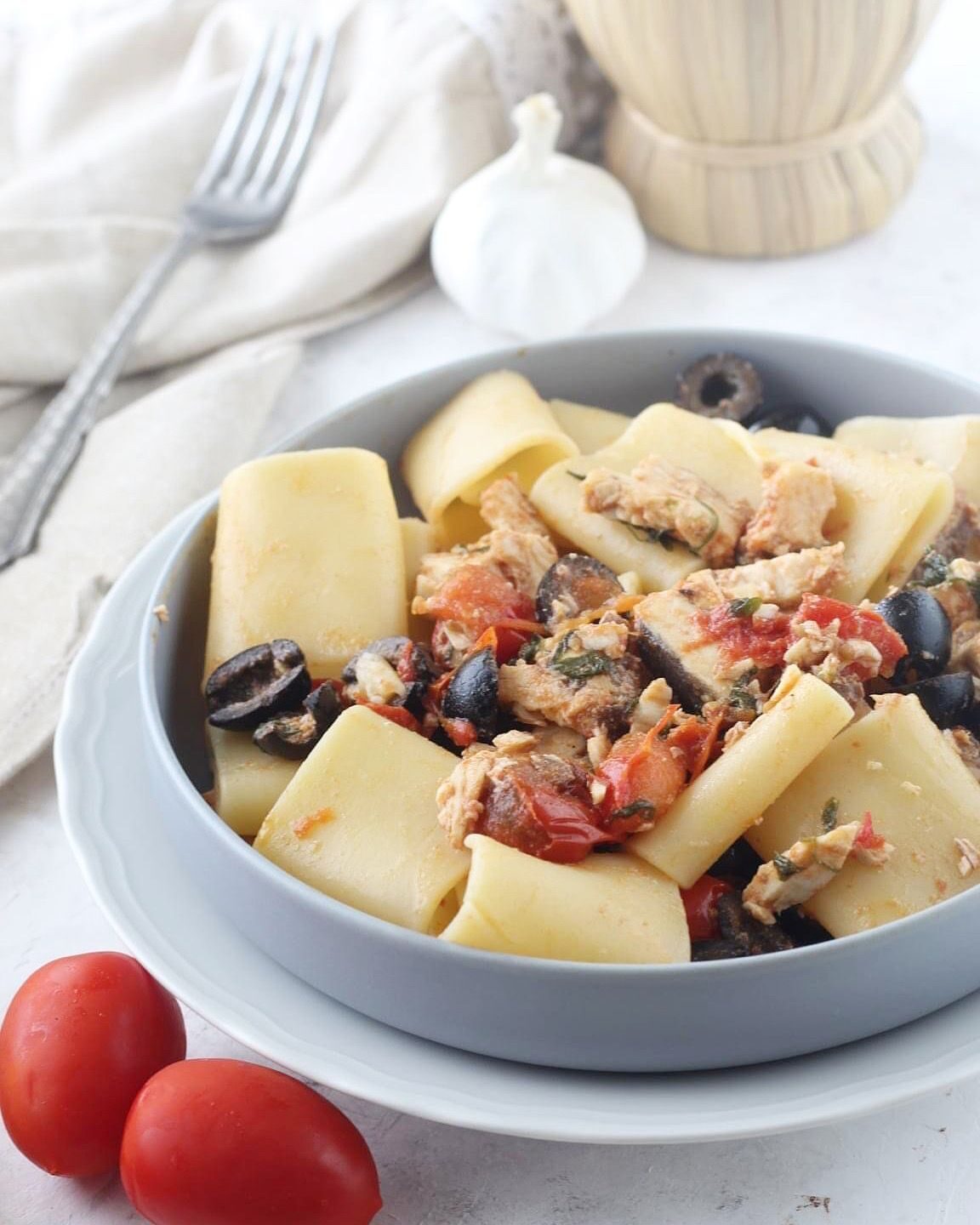 Paccheri con pesce spada